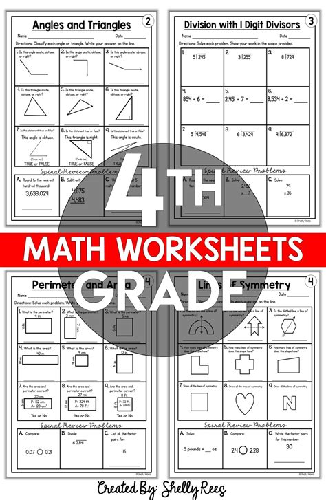 Math Problems For 4Th Grade Printable Quizzes Big Size