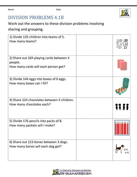 Math Problems For 4Th Graders Worksheets