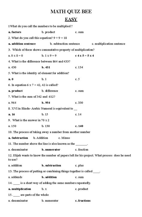 math quiz for grade 5 with answers pdf