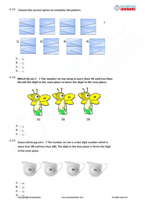 math reasoning questions for class 3 with answers pdf download