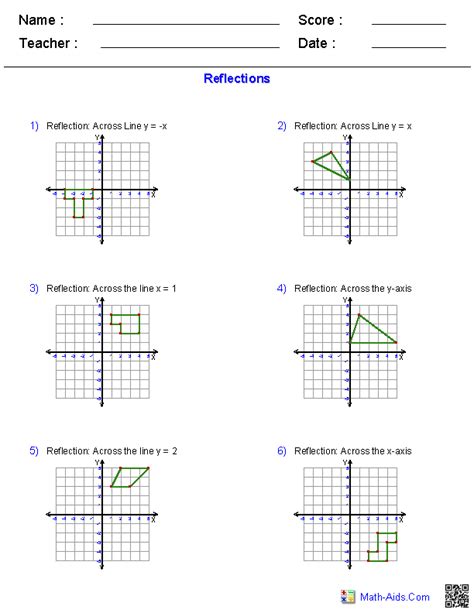 Math Reflection Worksheet