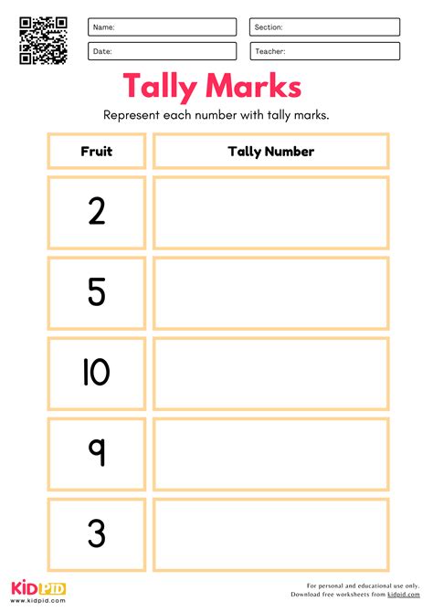 Math Tallying 1-10 Worksheet