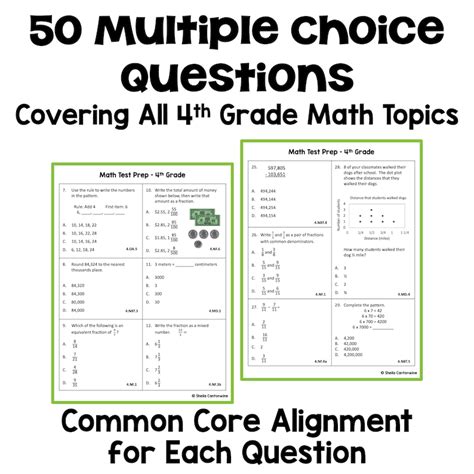 Math Test Prep 4Th Grade Worksheet