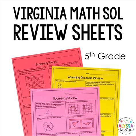 Math Va Sol Worksheets