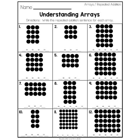 Math Worksheet 2Nd Grade Arrays