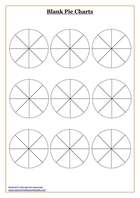 Math Worksheet Blank Pies