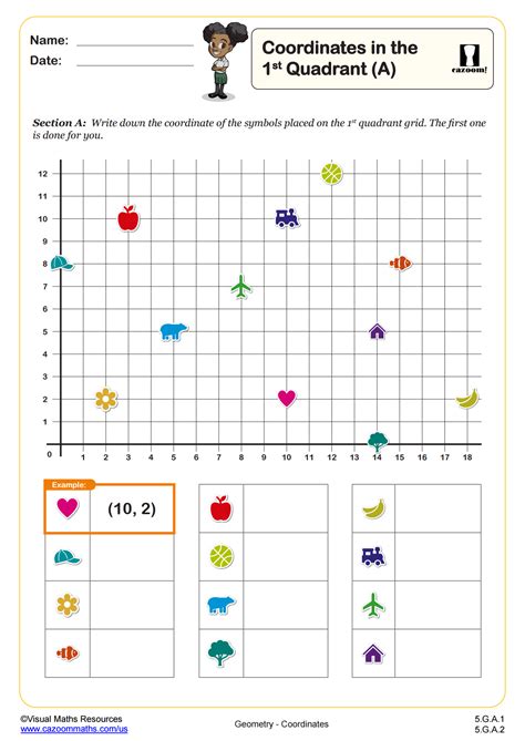 Math Worksheet Coordinates Graphing