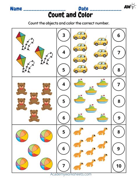 Math Worksheet Counting To 10