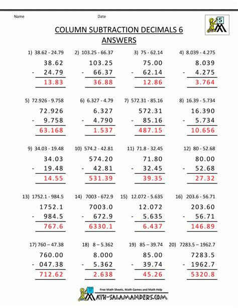 math worksheet for class 5 with answers pdf