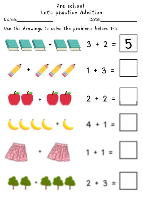 Math Worksheet For Pre School
