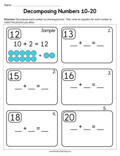 Math Worksheet Math Decomposing