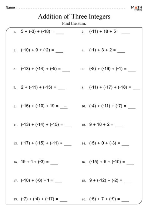 Math Worksheet Of Class 6