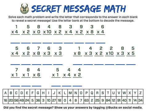 Math Worksheet Secret Message Generator