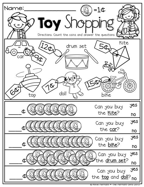 Math Worksheet Shopping