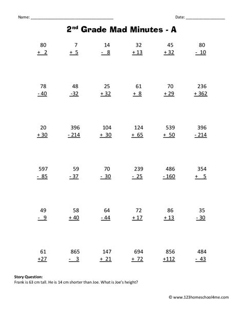 Math Worksheets Grad 2