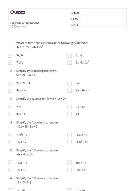 Math Worksheets Grade 9