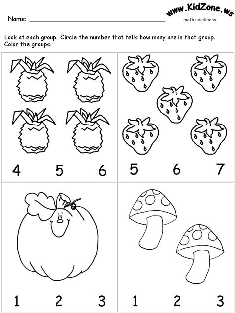 Math Worksheets Kidzone