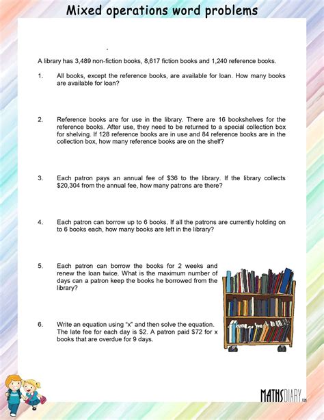 Math Worksheets Mixed Operations Word Problems