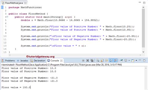 math.floor in java example