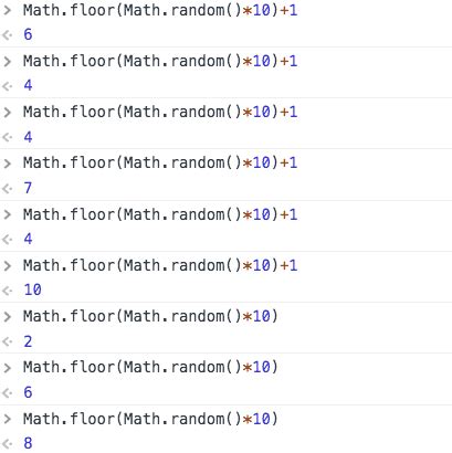 math.random number between 1 and 10