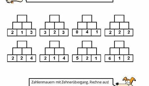 Mathe Übungsblätter 1 Klasse Zum Ausdrucken / Rechenmauern Bis 50