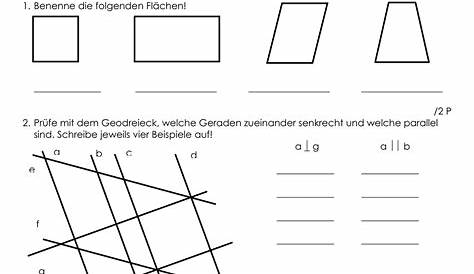 Klassenarbeit zu Geometrie | Mathematik lernen, Geometrie klasse 5