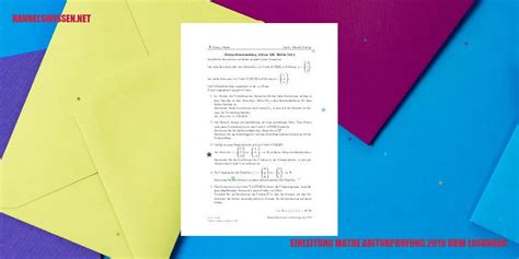 Mathe Abiturprüfung 2019 Nrw Lösungen: Ein Überblick