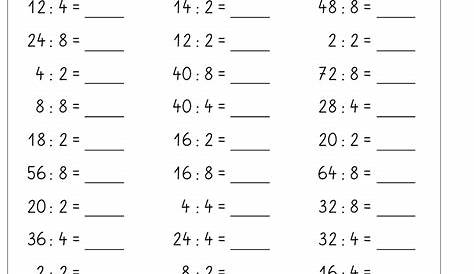 Übungsblatt zu Multiplikation und Division | Mathematik, Mathematik 3