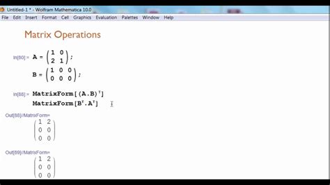 mathematica matrix definition