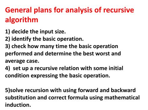mathematical analysis of recursive algorithm example