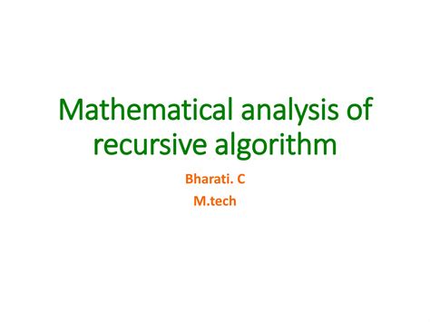 mathematical analysis of recursive algorithm geeksforgeeks