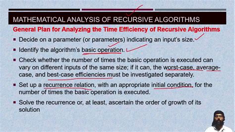 mathematical analysis of recursive algorithm in daa
