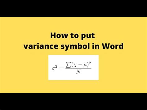 mathematical symbol for variance