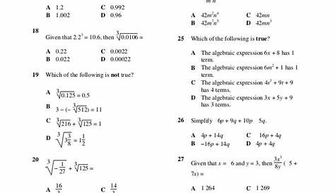 Algebraic Formulae Form 2 - MosOp