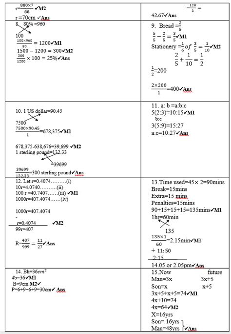 mathematics form 1 questions and answers term 3