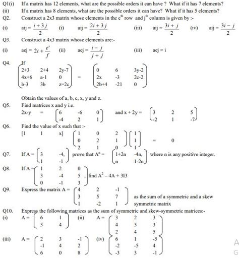 mathematics matrix question
