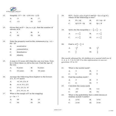 mathematics multiple choice questions with answers pdf grade 5