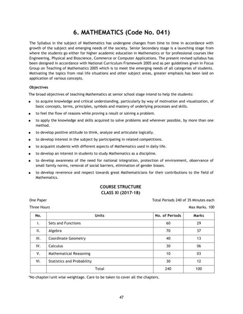 mathematics syllabus for class 3
