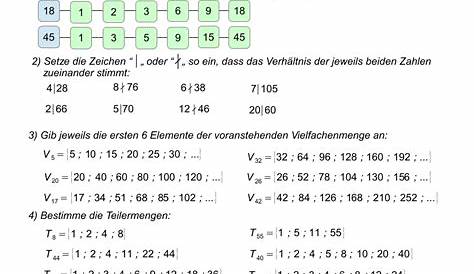 Arbeitsblatt - WA 5 - Teiler, Vielfache und Primzahlen - Mathematik