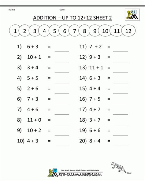 Maths Addition Worksheets Year 2