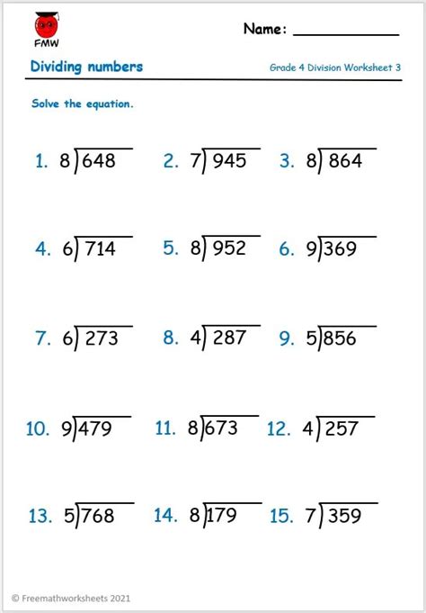 maths divide questions for class 4