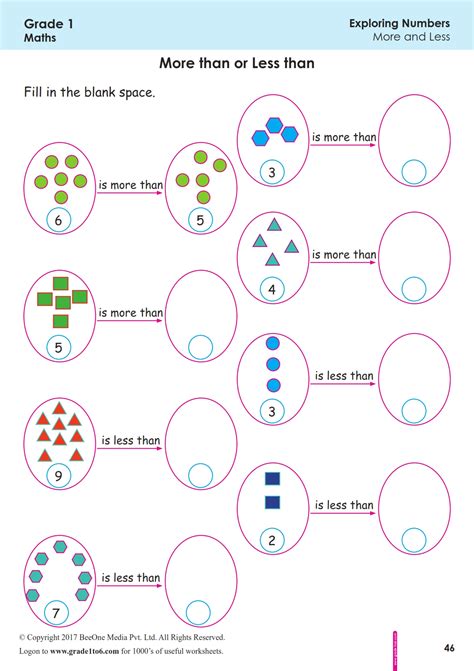 Maths For Class 1 Worksheet