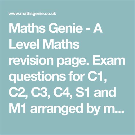 maths genie exam questions