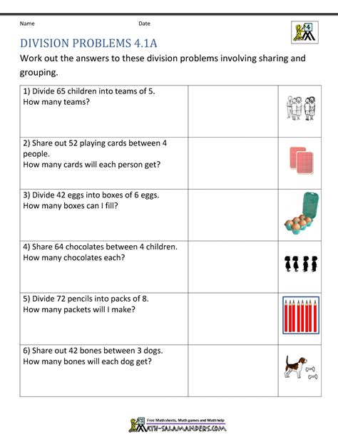 maths grade 4 division worksheets