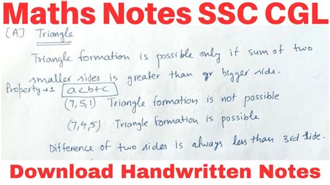 New Maths Notes For Ssc Cgl 2023