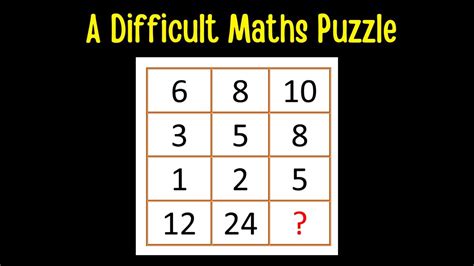 Maths Puzzle Difficult