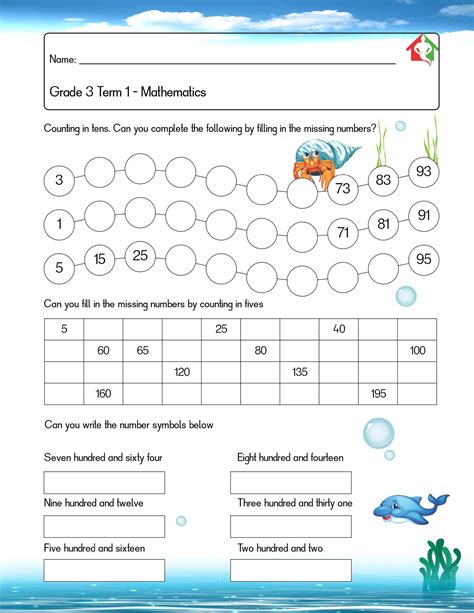 maths questions for class 3 with answers pdf term 1