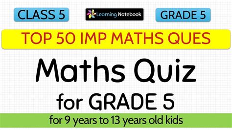 maths questions with answers for class 5