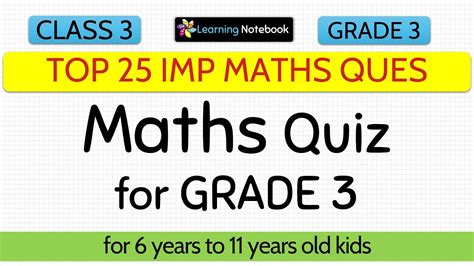 maths quiz questions for class 3 with answers pdf