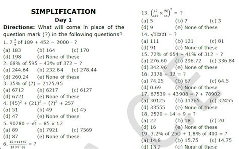 maths simplification questions for class 4 with answers pdf